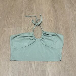SHEIN Mint Halter Neck Crop Top